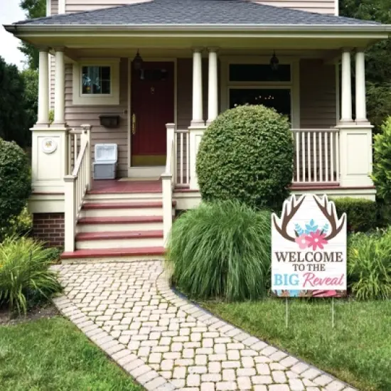 Big Dot of Happiness Buck or Doe - Party Decorations - Hunting Gender Reveal Party Welcome Yard Sign image {2}