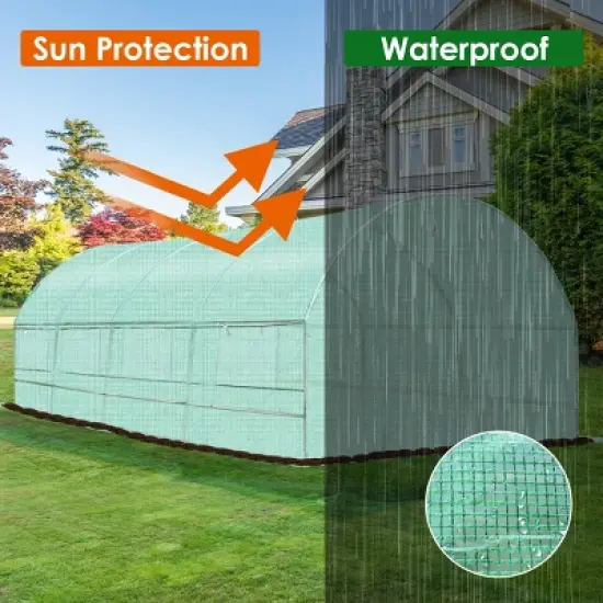 10'X6.5'X20' Walk-in Greenhouse Backyard Grow Tents Steel Frame 8 Windows image {6}