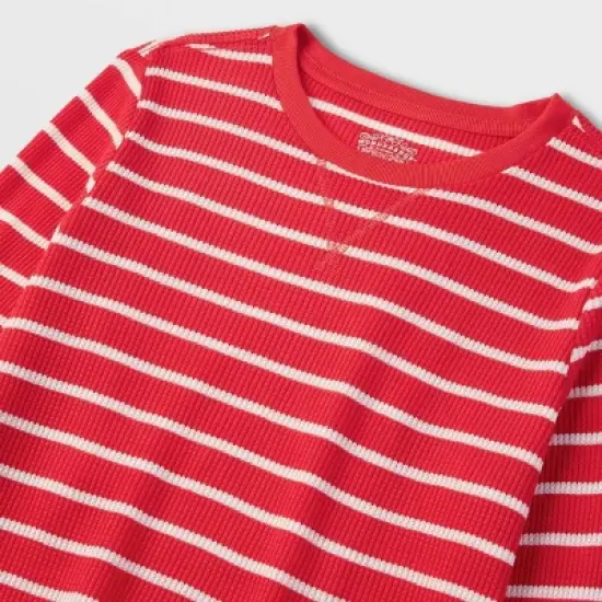 Kids' Striped Matching Family Thermal Pajama Set - Wondershop&trade; Red image {3}