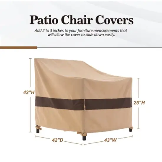 Syemin Plant Covers, Outdoor Swivel Lounge Chair Cover 2 Pack, Waterproof High Wind Resistant Anti-Fading, Brown 43"*42"*42" image {4}