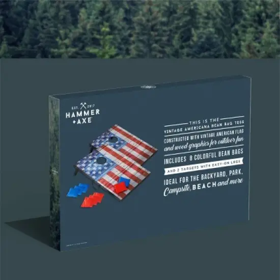 Hammer + Axe Game Bean Bag Toss Deluxe Game - Blue/Red image {6}