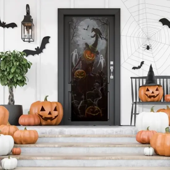 Northlight Jack O' Lantern in Graveyard Halloween Door Decoration - 70.75" image {2}