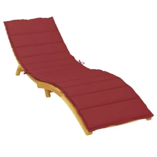 vidaXL Sun Lounger Cushion Wine Red Oxford fabric 78.7 x 23.6 in image {2}