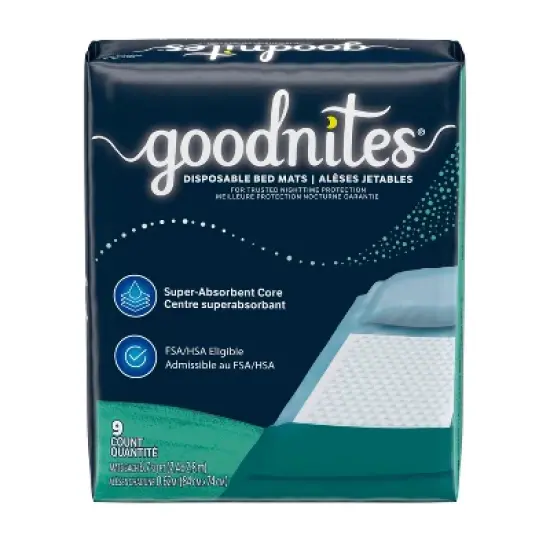Goodnites Disposable Bed Mats for Bedwetting - 9ct image {1}