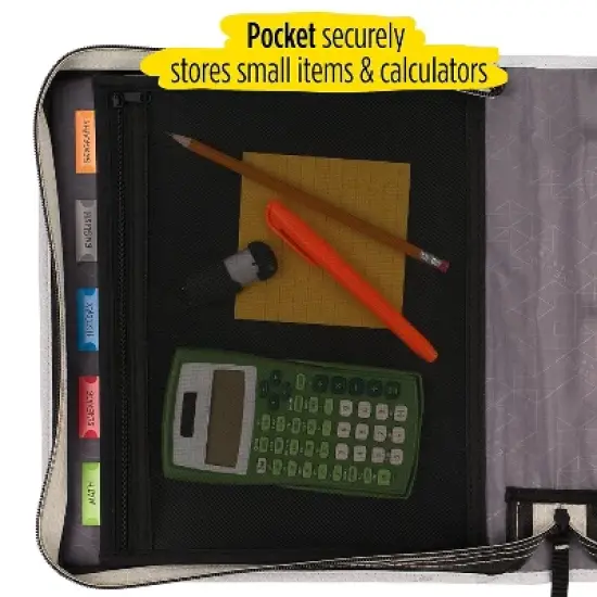 Five Star 2" 3-Ring Zipper Binders Black/Gray (29052IT8) image {3}