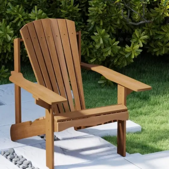 HOMLUX Large Ergonomic Outdoor Adirondack Chair Patio Accent Chair with Arm Rest, All-Weather image {3}