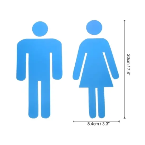 Unique Bargains Self-Adhesive Decor Office Business Men Women Restroom Sign 1 Set image {1}