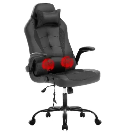 BestMassage Gaming Chair Computer Desk Chair with Lumbar Support Upholstery and Rolling Swivel Chair Base for PC Gaming and Executive Use image {7}