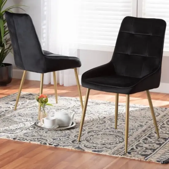 2pc Gavino Metal Dining Chair Set - Baxton Studio image {5}