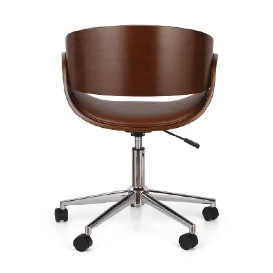 Brinson Mid-Century Modern Upholstered Swivel Office Chair - Christopher Knight Home image {2}