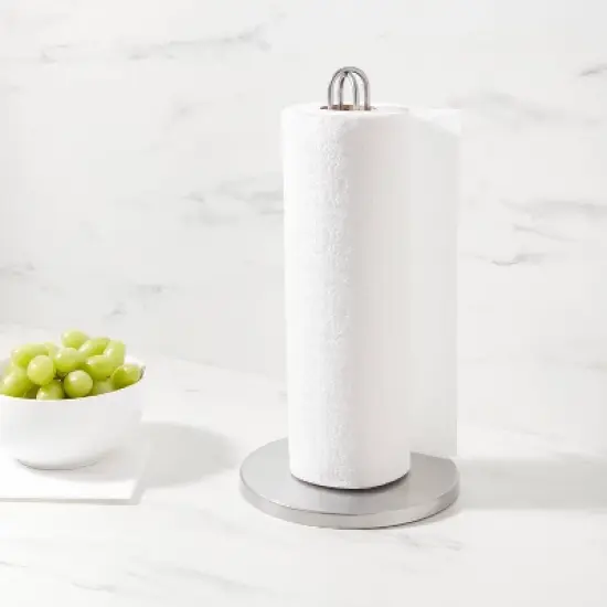 Nickel Paper Towel Holder - Threshold&trade;: Freestanding Steel Napkin Holder, Silver, Spot Clean, 13" Height image {1}