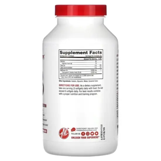 Metabolic Nutrition CLA 3000, 180 Softgels (1,000 mg per Softgel) image {1}