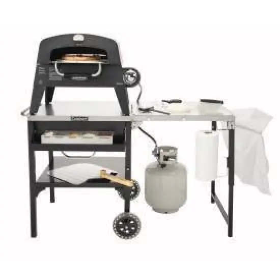 Cuisinart Prep 'n Cook Outdoor Table & Grill Stand: Stainless Steel Serving Cart with Wheels, Foldable Design image {5}