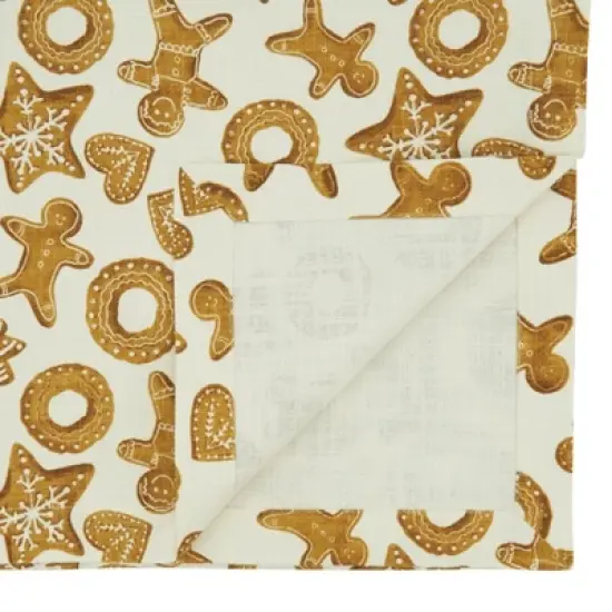 Saro Lifestyle Gingerbread Design Table Runner, Brown, 14" x 72" image {1}
