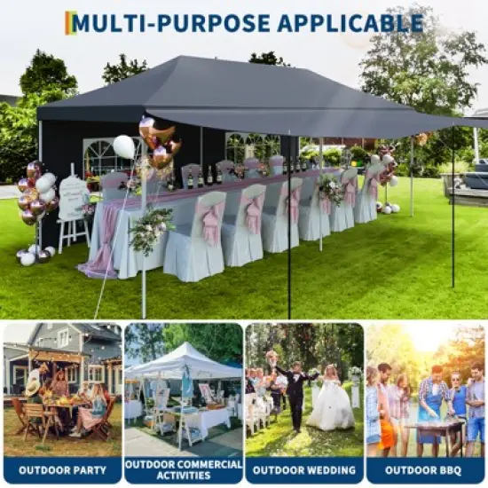 10x20 Pop Up Canopy Tent, Commercial Heavy Duty Canopy Tents for Parties with Roller Bag, 10x20 Tents with 6 Removable Sidewalls, 6 Sand Bags image {7}