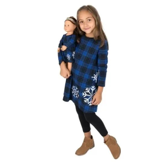 Leveret Girl and Doll Matching Christmas Cotton Dress image {4}