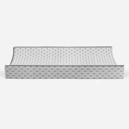Bacati - Mustache Quilted Muslin Changing Pad Cover Gray image {4}
