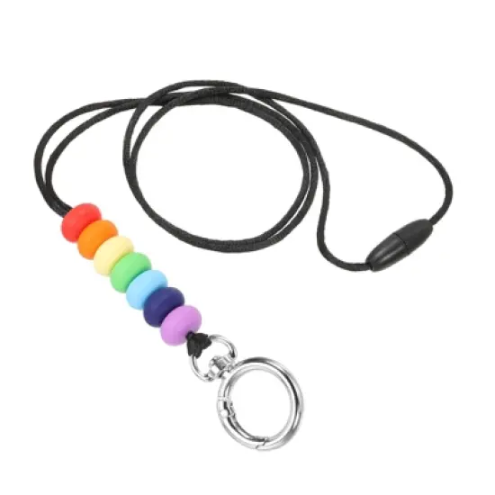 Unique Bargains Wear-resistant Lightweight ID Cards Silicone Beaded Lanyards image {5}