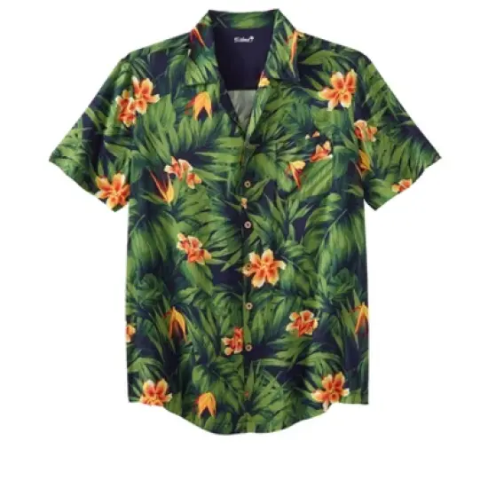 KS Island by KingSize Men's Big & Tall  Printed Rayon Short-Sleeve Shirt image {5}