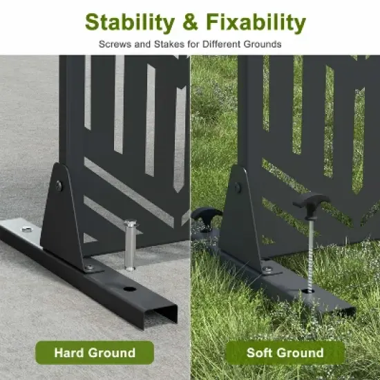 SpassWay 72"H x 47"W Outdoor Metal Garden Trellis Privacy Screen Lattice Panel Indoor Room Divider In White image {5}