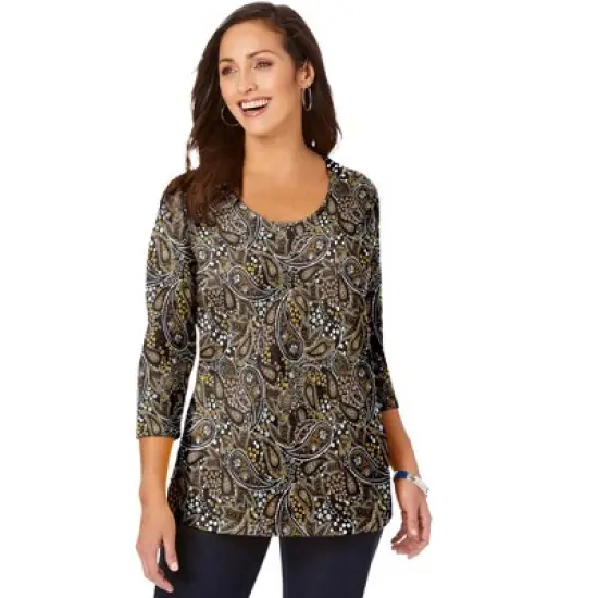 Jessica London Women&rsquo;s Plus Size Scoop-Neck Tee image {22}