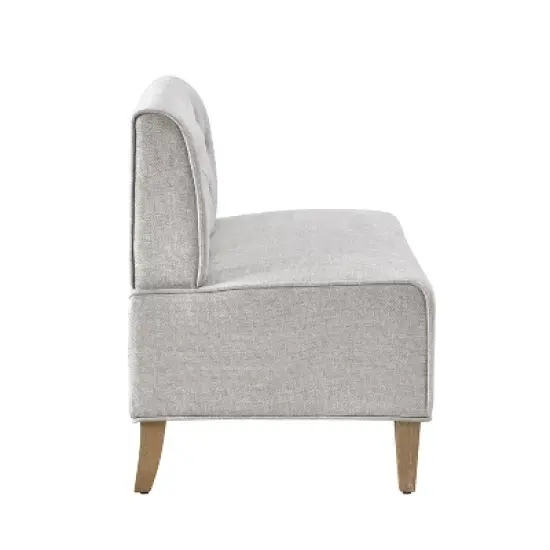 Axbridge Modern Fabric Fully Upholstered Tufted Back 3pc Corner Nook Light Gray - Powell image {10}