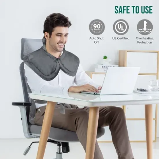 SNAILAX Electric Heating Pad - Full Coverage for Neck, Shoulders & Back Pain Relief image {3}