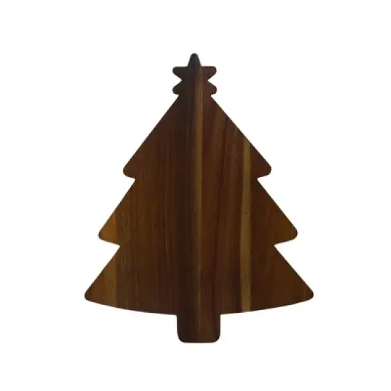 Slickblue Christmas Tree Shaped Acacia Wood Board 12.75"x16" - Holiday Appetizer Tray & Kitchen Gift image {3}