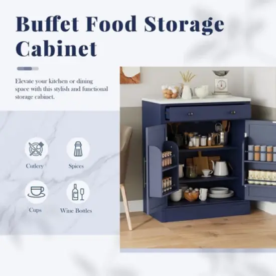 Bella Depot Modern Freestanding Kitchen Pantry Cabinet image {3}