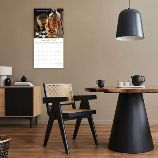 2026 Square Wall Calendar, Whisky, 16-Month Food Theme with 180 Reminder Stickers (12x12 In) image {1}