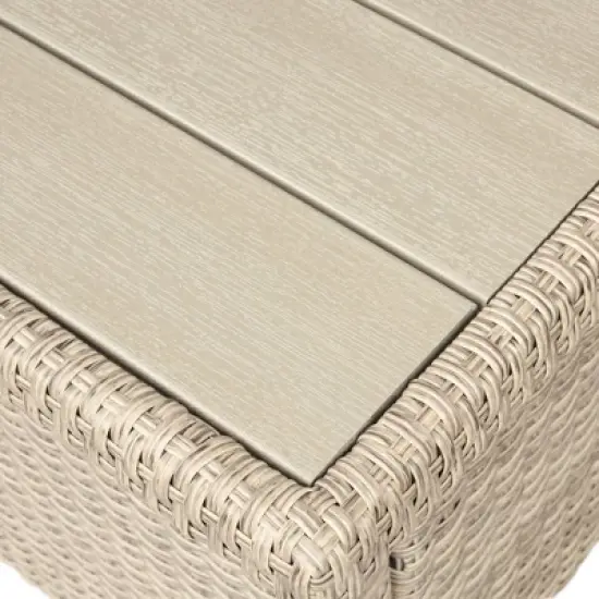 6pc Wicker Patio Set with Benches - Brown/Gray - GODEER image {8}