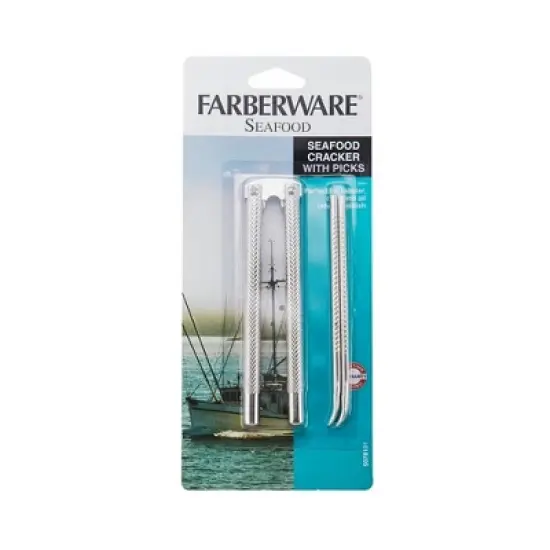 Farberware 3-Piece Seafood Nutcracker Set, Stainless Steel Shell Cracker & Picks - Crack Open Lobster, Crab, Nuts With Ease - Durable Dining Tool image {2}