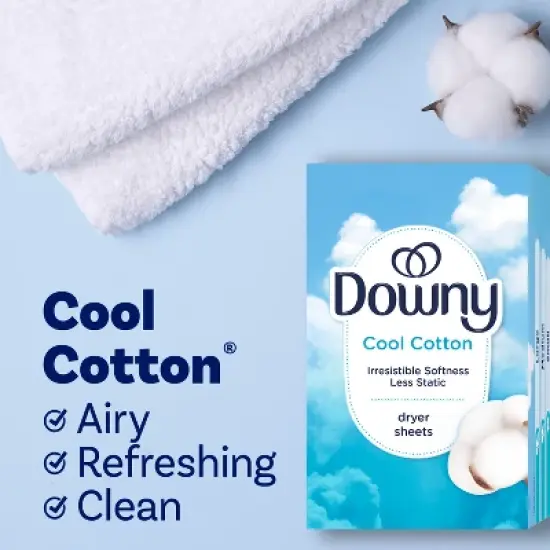 Downy Cool Cotton Fabric Softener Dryer Sheets - 240ct image {3}