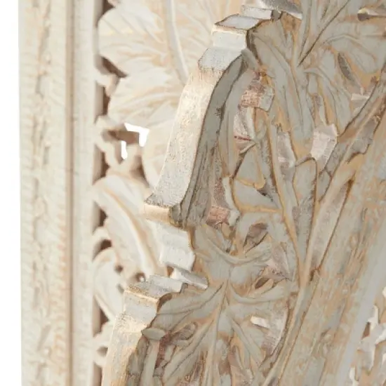 Eclectic Wood Room Divider Screen White - Olivia & May image {20}