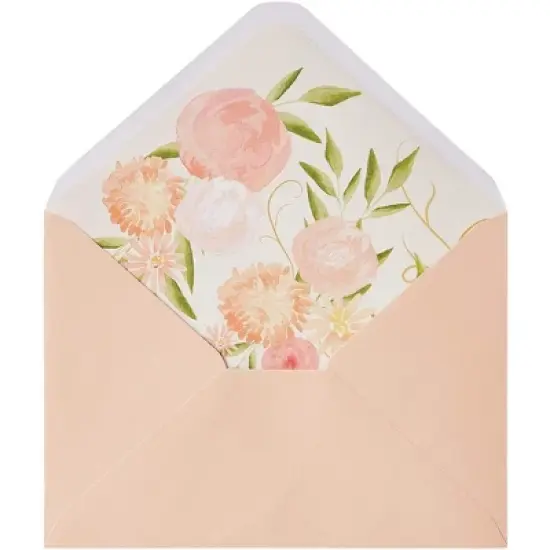 Paper Junkie 50-Pack A7 Blush Pink Envelopes for 5x7 Invitation with Watercolor Floral Lining, 120 GSM, 5.25"x7.25" image {3}