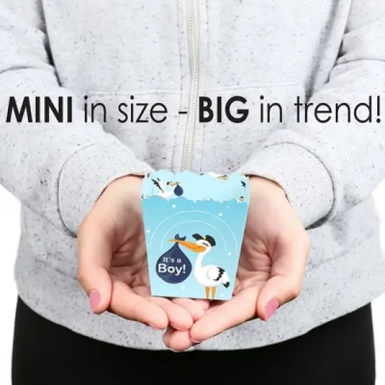 Big Dot of Happiness Boy Special Delivery - Party Mini Favor Boxes - Blue It's a Boy Stork Baby Shower Treat Candy Boxes - Set of 12 image {3}