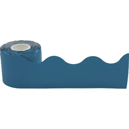 Teacher Created Resources Scalloped Rolled Border Trim 2-3/16" x 50' Blue Solid 3/Pack (TCR8943-3) image {1}