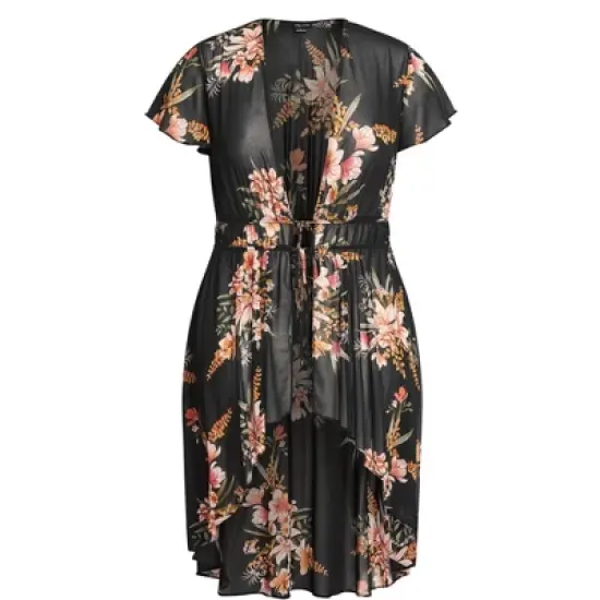 Women's Plus Size  Sweet Floral Jacket - black | CITY CHIC image {2}