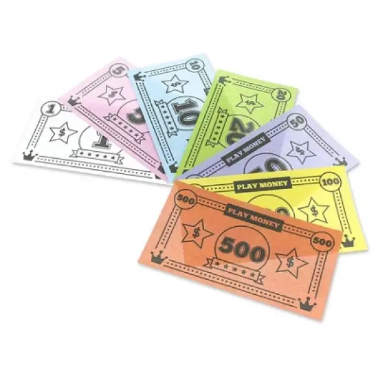 Blue Panda Play Money for Kids, 455 Pretend Dollar Bills, Educational Toys for Board Game Replacement, 4 x 2.2" image {3}