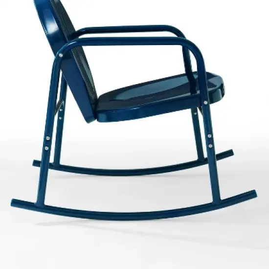 Griffith 3pc Outdoor Rocking Chair Set - Navy - Crosley image {5}