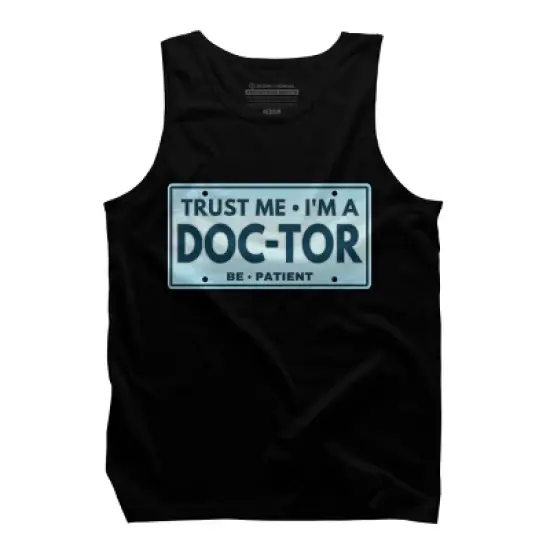 Men's Design By Humans Trust Me I'm a Doc-tor License Plate By punsalan Tank Top image {2}
