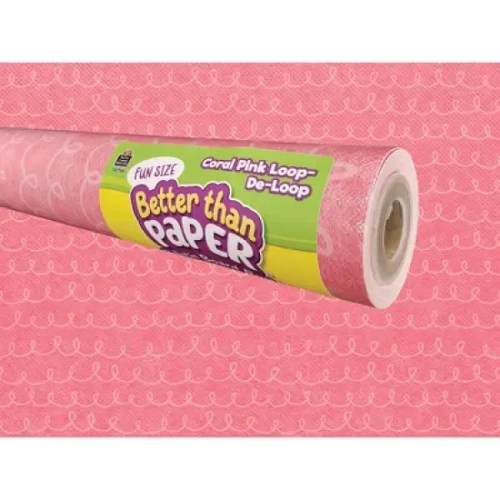 Teacher Created Resources&reg; Fun Size Better Than Paper&reg; Bulletin Board Roll, 18" x 12', Coral Pink Loop-De-Loop image {1}