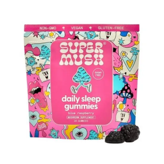 SuperMush Daily Sleep Mushroom Supplement Vegan Gummies - 28ct/14 Servings image {9}