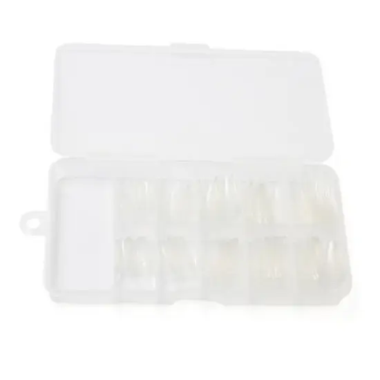 Unique Bargains 100 Pcs Clear Transparent French Cover False Nail Art Tip Manicure Tools image {2}