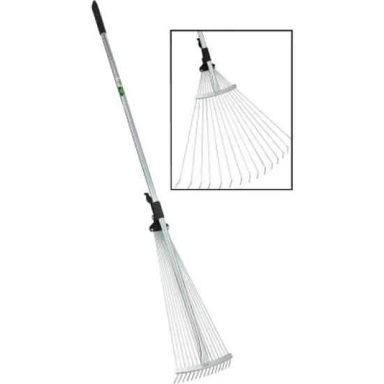 Best Garden Steel Leaf Rake Adjustable Head Width up to 25 inches image {2}