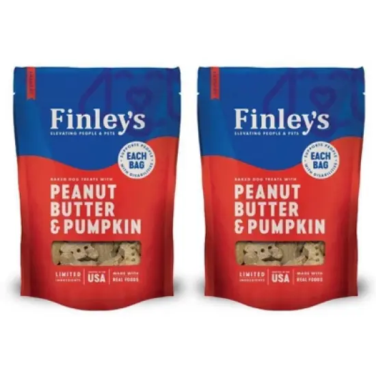 Finley's All Natural Peanut Butter & Pumpkin Flavor Dog Treat Crunchy Biscuits image {9}