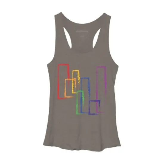 Design By Humans Rainbow Rectangles Abstract By Racerback Tank Top image {3}