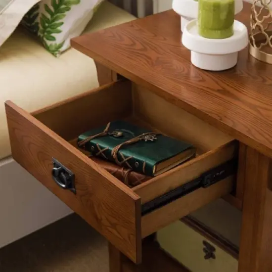 Medium Oak Nightstand - Leick Home image {2}