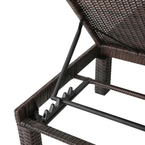 GDFStudio Laraine Outdoor Wicker Adjustable Chaise Lounge image {6}