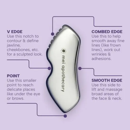Mei Apothecary Stainless Steel Lifting Gua Sha Tool image {4}